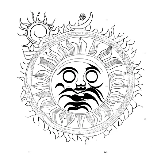 sun moon book love tattoo design idea