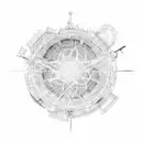 Celestial Library tattoo design idea