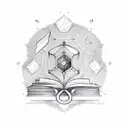 Celestial Library tattoo design idea