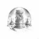 Celestial Library tattoo design idea