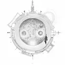 Celestial Library sun moon embracing tattoo design idea