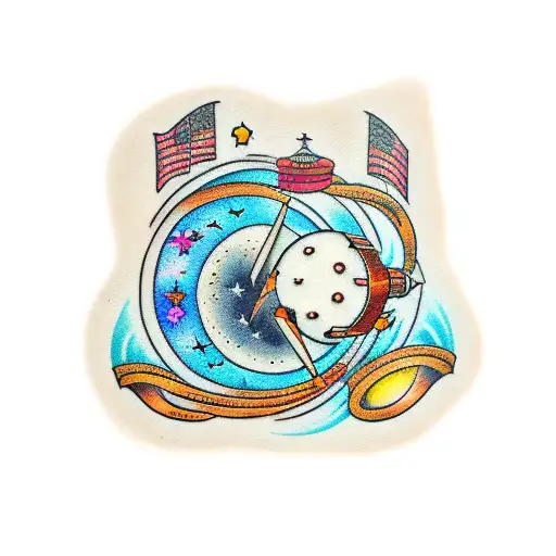 Cosmic tobacco tattoo design idea