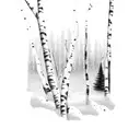 birch tree tattoo design idea