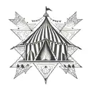 Circus tent tattoo design idea