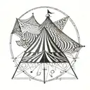 Circus tent tattoo design idea