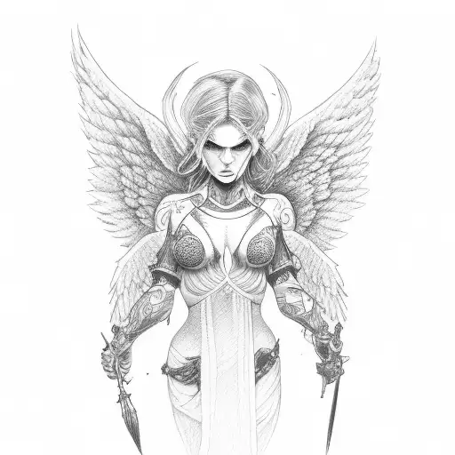 angels vs demons tattoo design idea