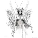 angels vs demons tattoo design idea