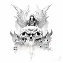 angels vs demons tattoo design idea