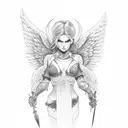 angels vs demons tattoo design idea