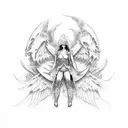 angels vs demons tattoo design idea