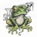 frog with hooch bootle tattoo design idea