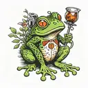 frog with hooch bootle tattoo design idea