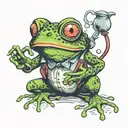 frog with hooch bootle tattoo design idea