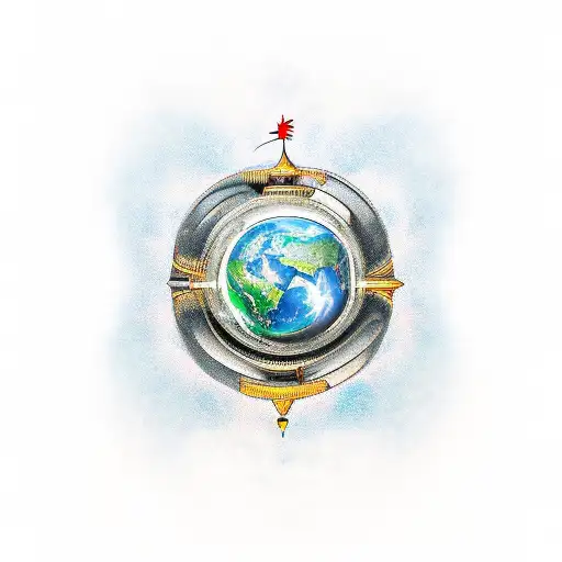little prince planet with J and S Initial and 11:11 time tattoo design idea
