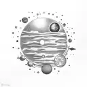 little prince planet with J and S Initial and 11:11 time tattoo design idea