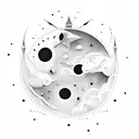 little prince planet with J and S Initial and 11:11 time tattoo design idea