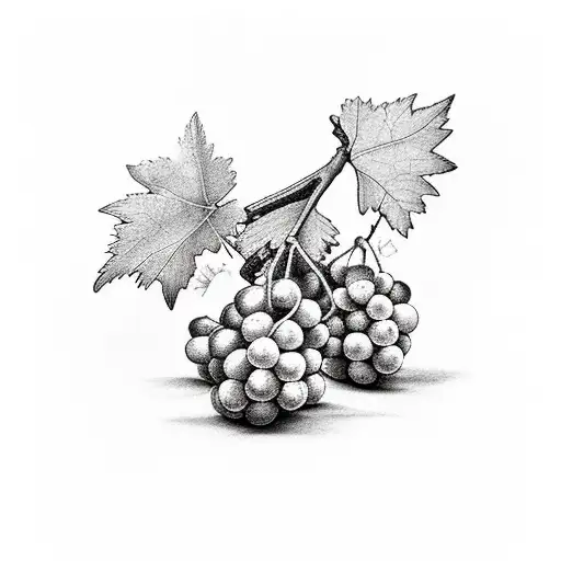 cluster of grapes, one half of the grapes is rotten and moldy tattoo design idea