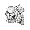 one whole triangular cluster of grapes tattoo design idea