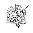 one whole triangular cluster of grapes tattoo design idea