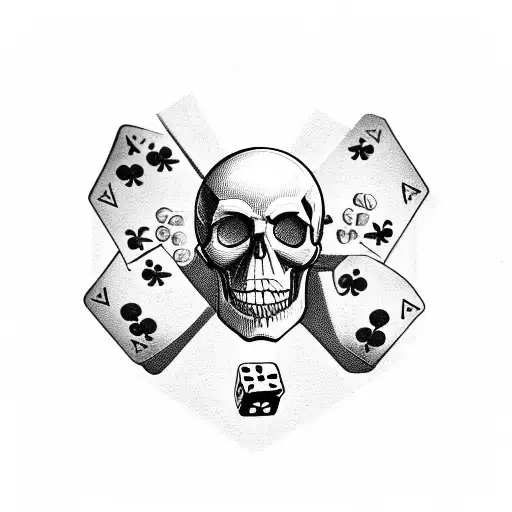 Tattoo-Dice - King card skull tattoo✌💀