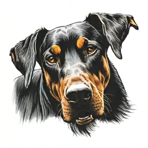 doberman dog tattoo design idea