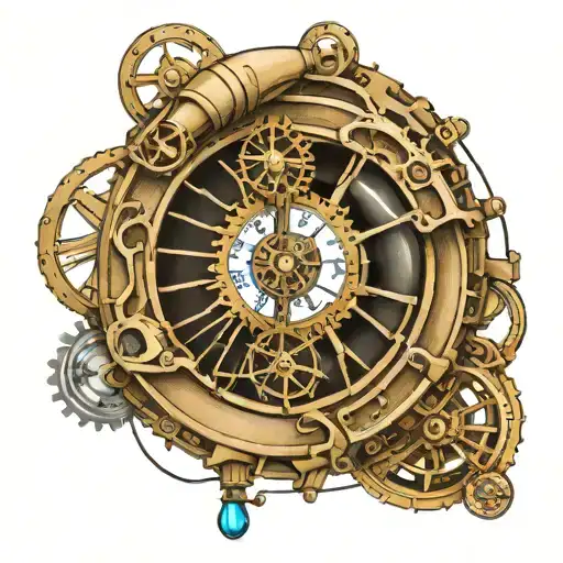 steampunk science nautilus jules verne tattoo design idea