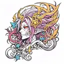Combine elements from 'No Game No Life' and 'Overlord' to create a unique fantasy-themed tattoo design tattoo design idea