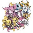 Combine elements from 'No Game No Life' and 'Overlord' to create a unique fantasy-themed tattoo design tattoo design idea