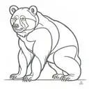 Moth moon bear tattoo design idea
