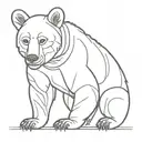 Moth moon bear tattoo design idea