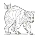 Moth moon bear tattoo design idea