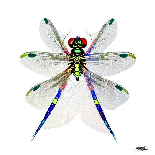 geographic dragonfly tattoo design idea