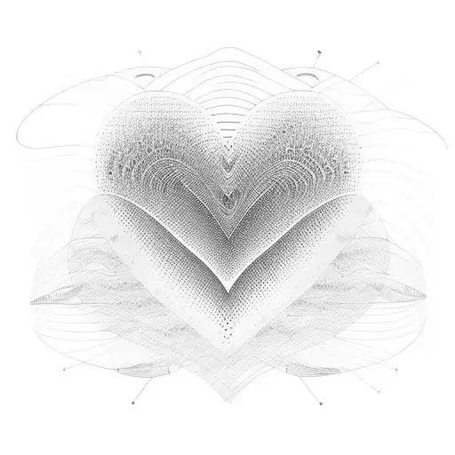 sound waves mixed with heart beat  tattoo design idea