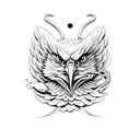 Eagle with clock desgin and snake in his mouth tattoo design idea