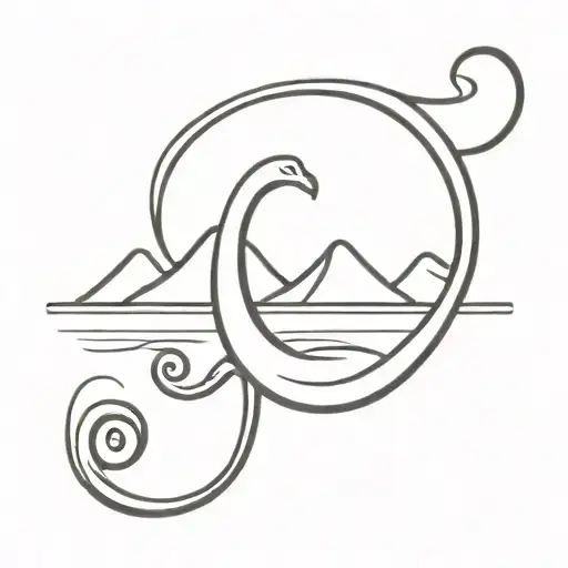 loch ness monster tattoo design idea
