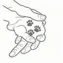 two dog paw with human hand reaching tattoo design idea