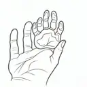 two dog paw with human hand reaching tattoo design idea
