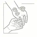 two dog paw with human hand reaching tattoo design idea