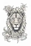 lion with a blue eyes tattoo design idea