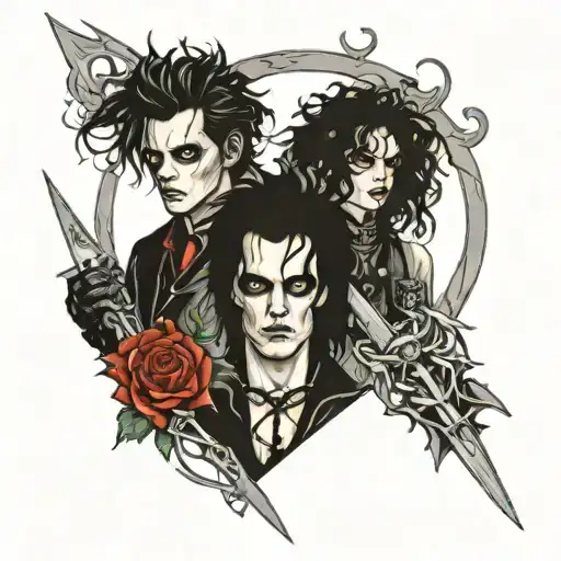 edward scissor hands tattoo design idea
