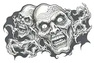 zombie ghost face tattoo design idea