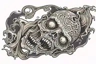 zombie ghost face tattoo design idea