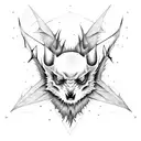robin death bat miss tattoo design idea