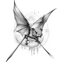robin death bat miss tattoo design idea