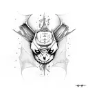 robin death bat miss tattoo design idea