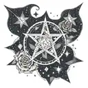 The constellation of Gemini with the names "Funkle David" "Alex" "Emily" "Jacob" "Paige" "Bennett" as the stars tattoo design idea