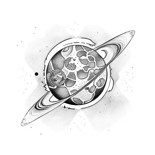 planet tattoo design idea