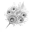 neuron and peacock feathers  tattoo design idea