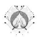 neuron and peacock feathers  tattoo design idea