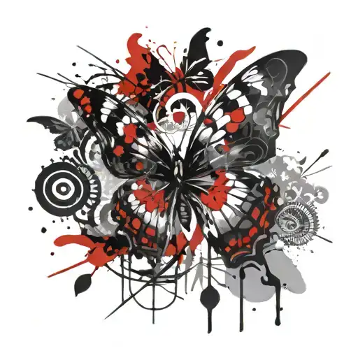 butterfly and the inscription "With love, my Alina" tattoo design idea